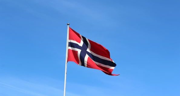 norwegian flag sky blue